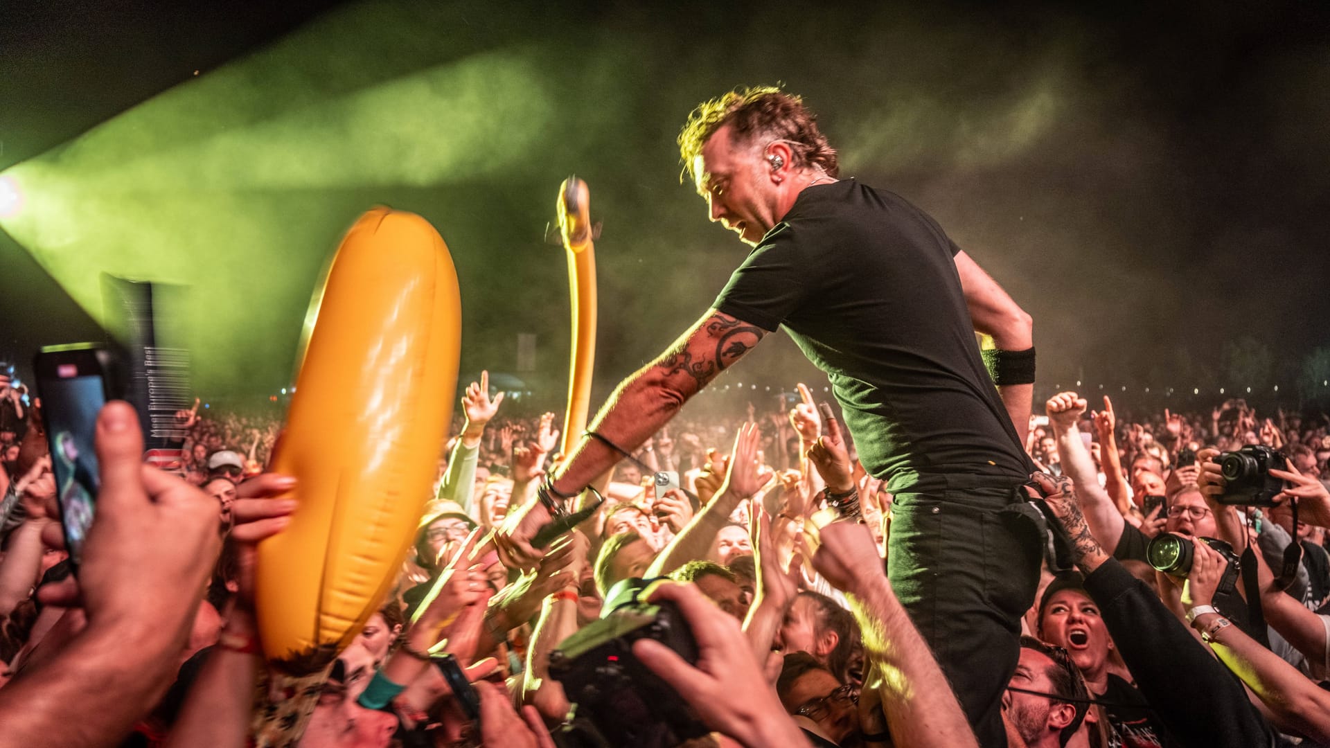 Sänger Tim McIlrath (Archivbild): Mit seiner Band Rise Against spielt er im kommenden Juni bei Rock im Park in Nürnberg.