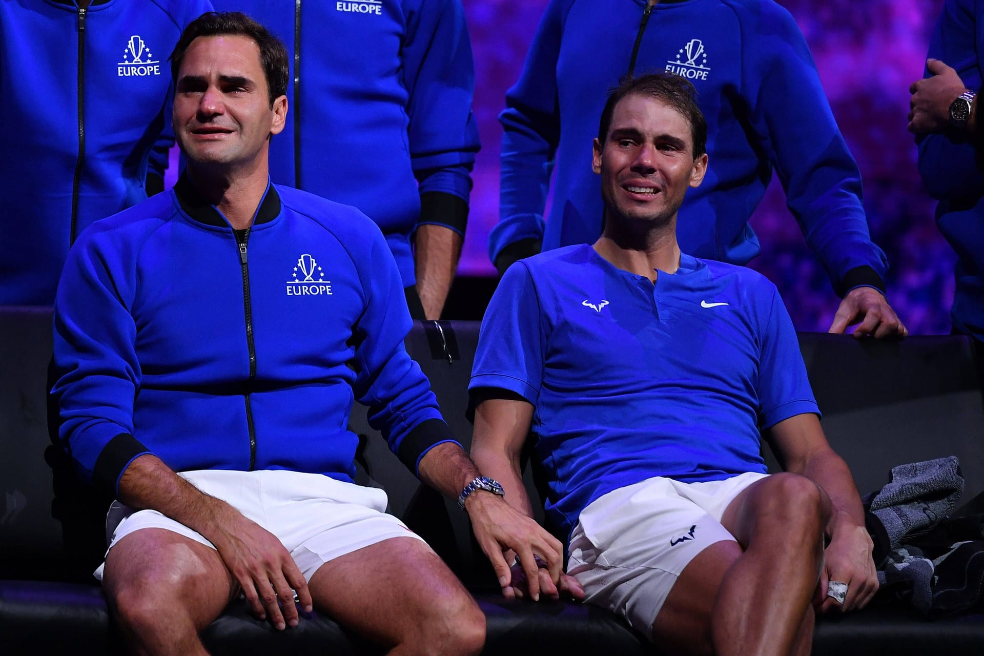 Roger Federer (links) und Rafael Nadal: Federers Tennis-Abschied wurde für beide zu einem emotionalen Ereignis.