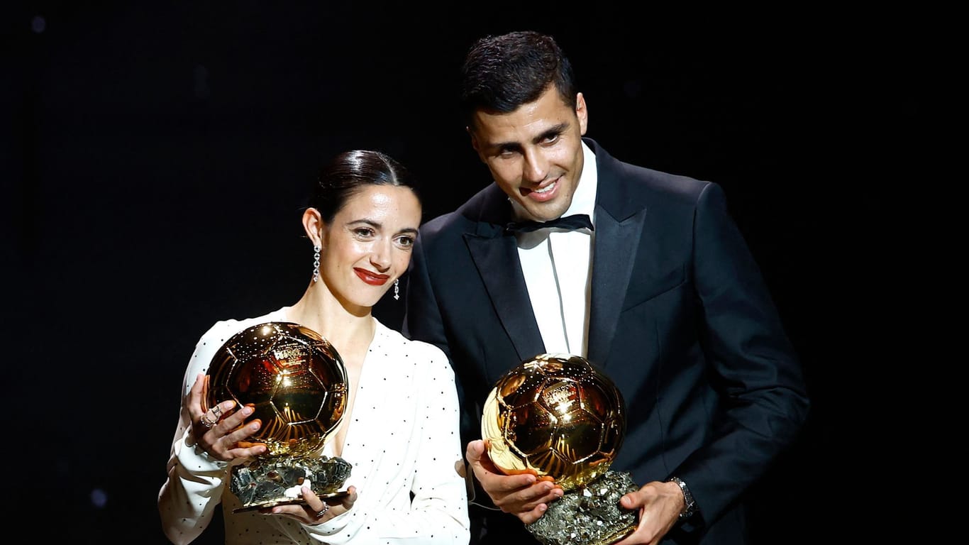 Aitana Bonmatí (l.) und Rodri: Sie sind die Sieger des Ballon d'Or 2024.