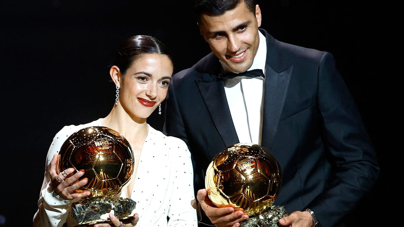 Aitana Bonmatí (l.) und Rodri: Sie sind die Sieger des Ballon d'Or 2024.