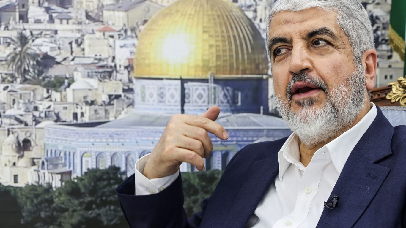 Der ehemalige Hamas-Führer Khaled Meshaal während eines Interviews in Doha, Katar.