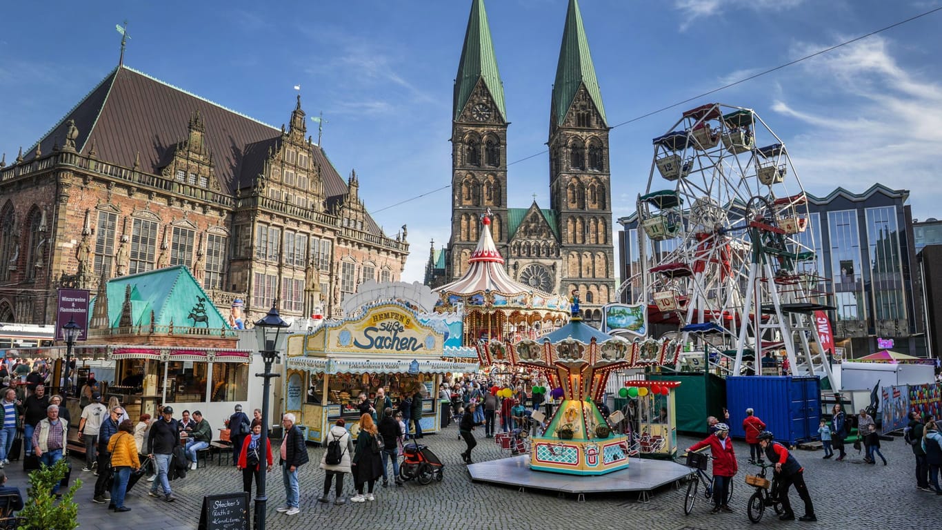 Der sogenannte Kleine Freimarkt am Marktplatz: Dort fand am vergangenen Freitag die Eröffnungszeremonie des Volksfestes statt.