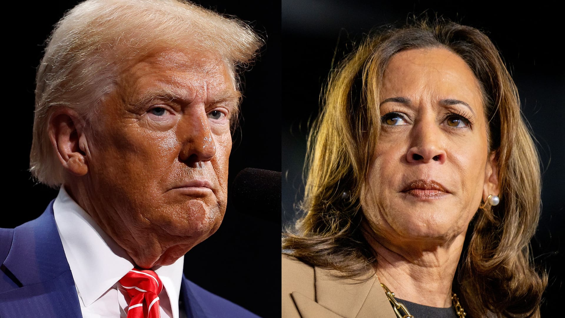 Donald Trump und Kamala Harris: Den Kampagnen der beiden Kandidaten steht jeweils eine große Menge Geld zur Verfügung.