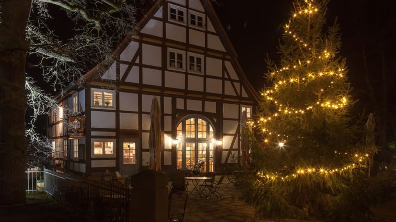 Auch wenn keine Tiere im Bild sind – Im Tierpark Sababurg wird Adventsmarkt gefeiert.