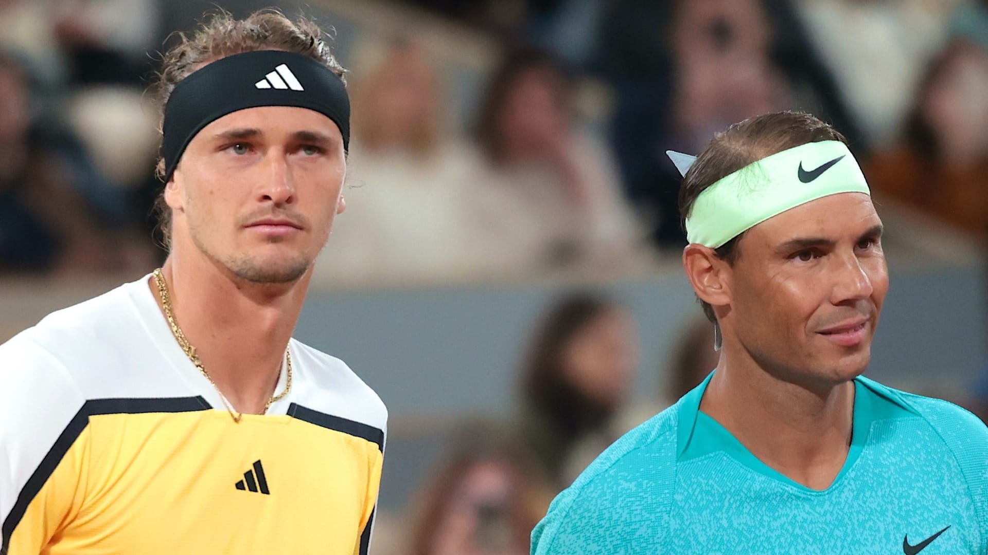 Alexander Zverev (l) und Rafael Nadal (r)