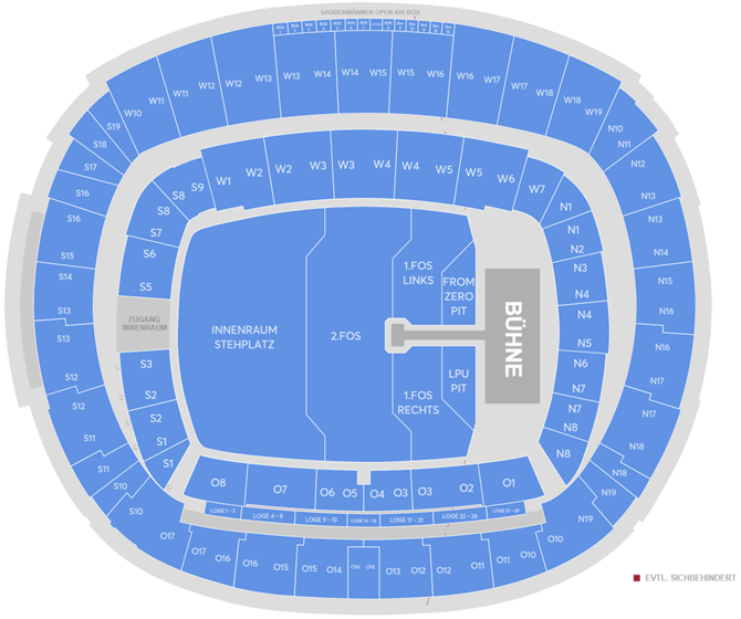 Linkin-Park-Show: Die Ticketkategorien in der Heinz-von-Heiden-Arena.