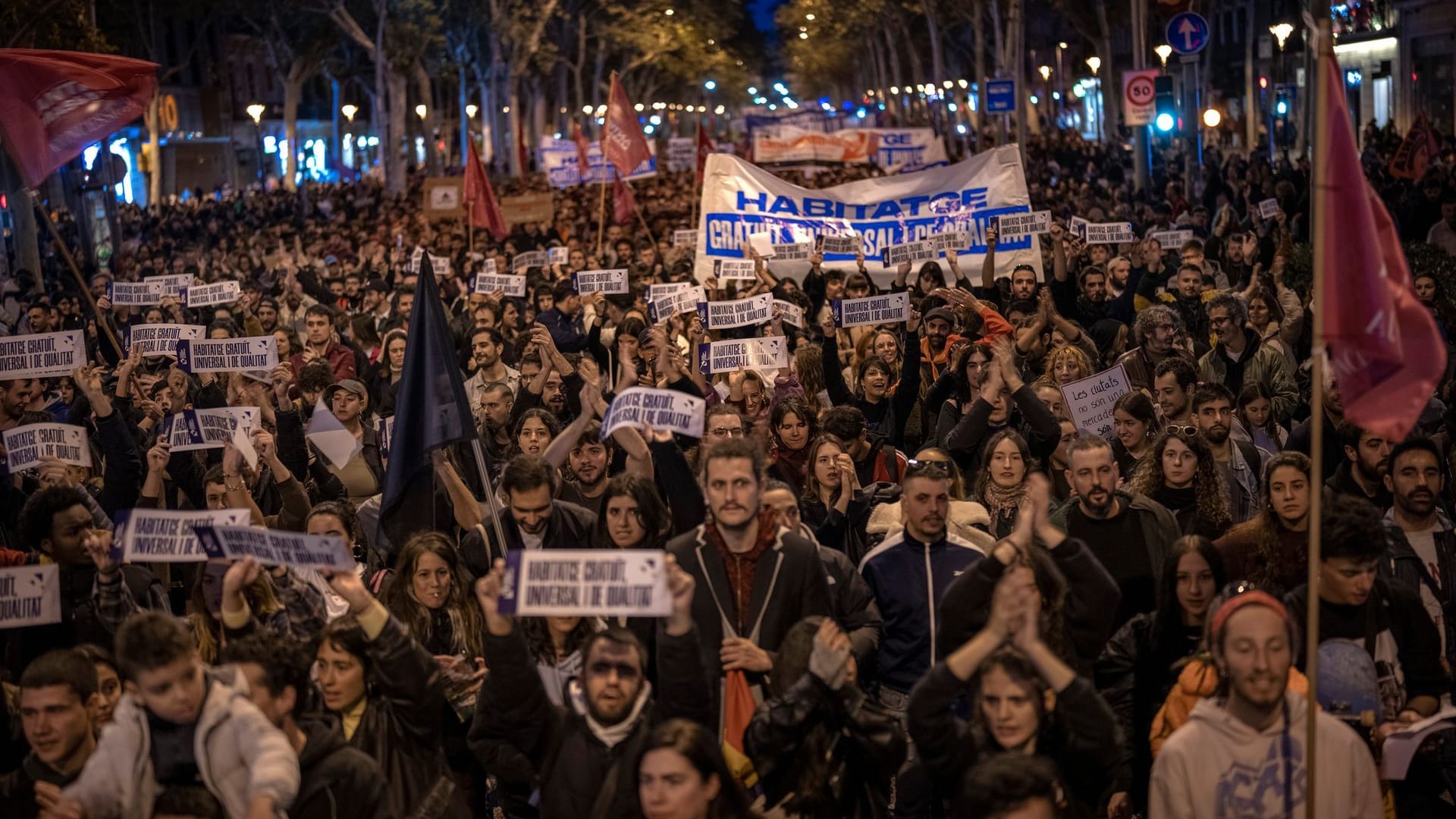 Protest gegen hohe Mieten in Barcelona