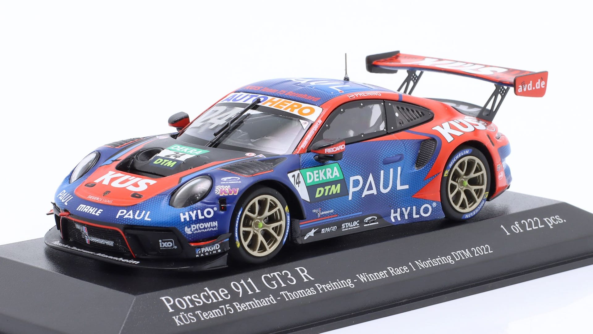 Gewinner Kategorie E: '22 Porsche 911 GT3-R DTM T. Preining, Minichamps/CK-Modelcars.