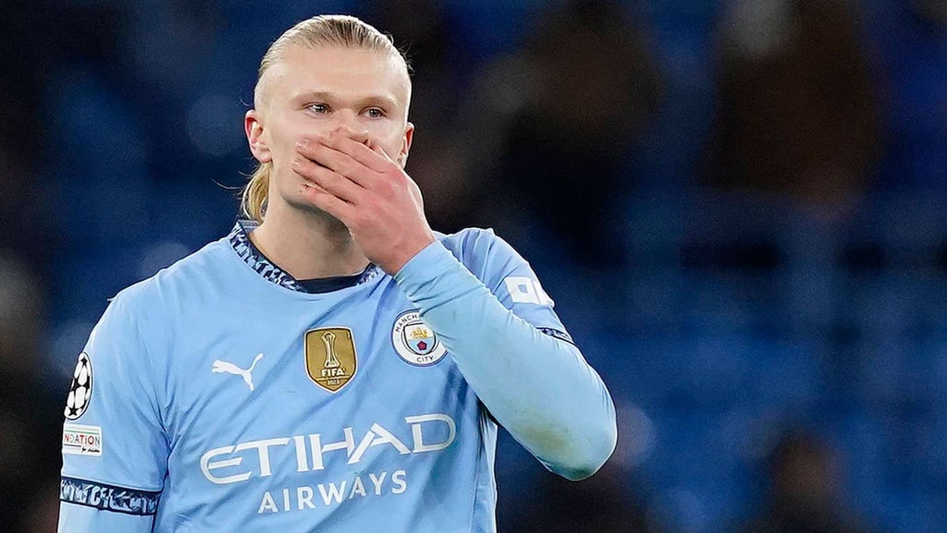 Erling Haaland: Der Stürmer von Manchester City schenkte mit seinem Team eine 3:0-Führung her.