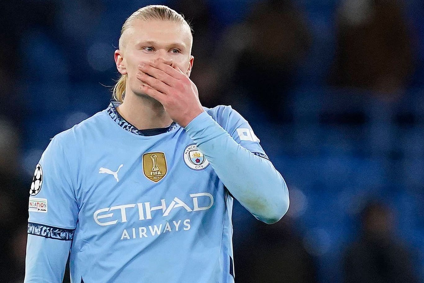 Erling Haaland: Der Stürmer von Manchester City schenkte mit seinem Team eine 3:0-Führung her.