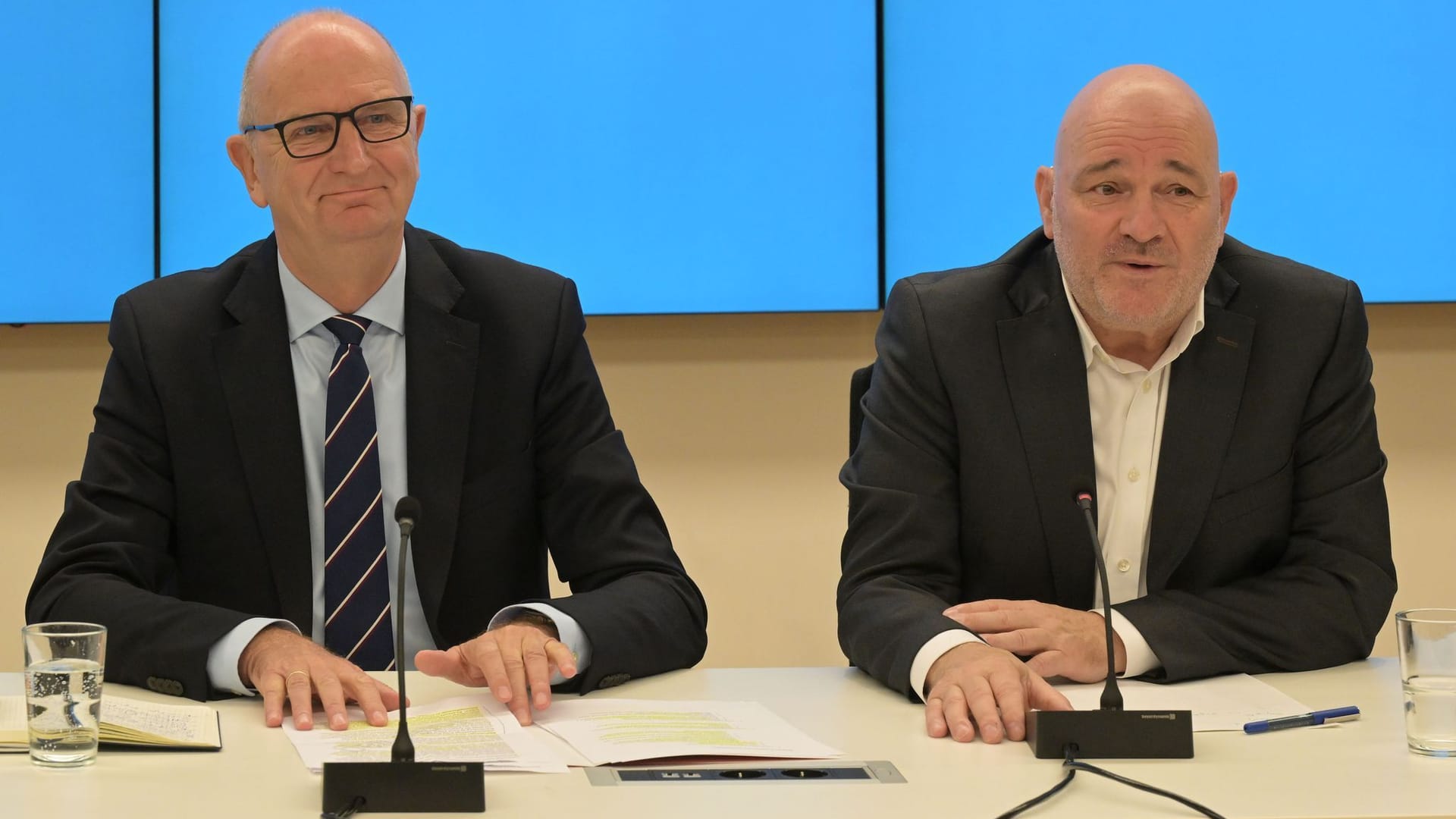 Ministerpräsident Woidke und BSW-Landeschef Crumbach Ministerpräsident Woidke und BSW-Landeschef Crumbach