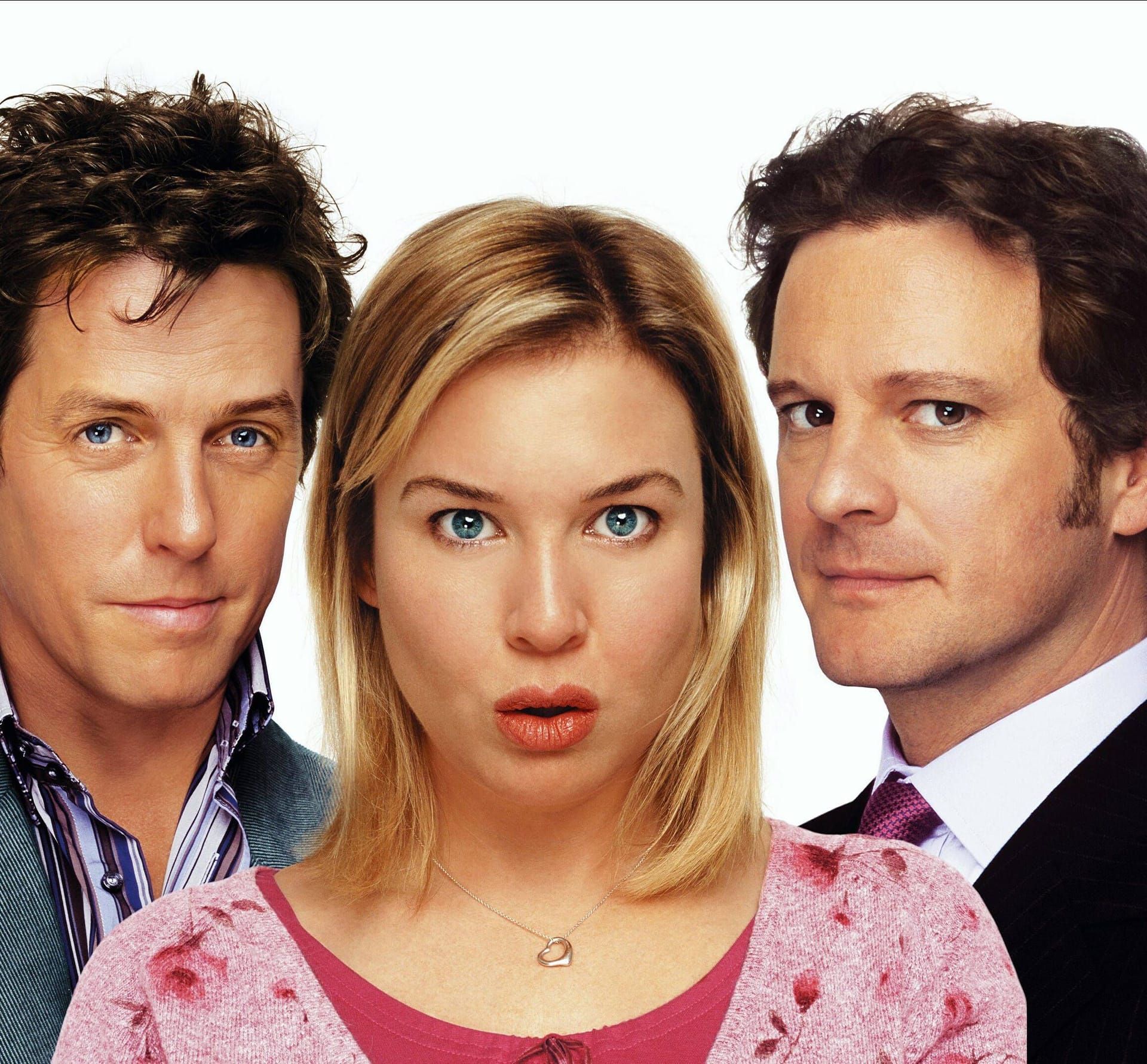 Hugh Grant, Renée Zellweger und Colin Firth: In "Bridget Jones" spielen sie Daniel Cleaver, Bridget Jones und Mark Darcy.