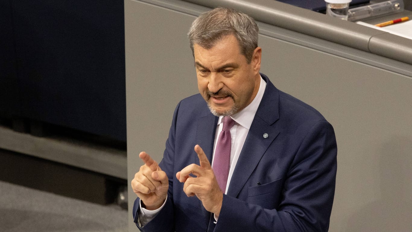 Markus Söder bei einer Rede im Bundestag. (Archivfoto)