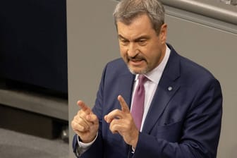 Markus Söder bei einer Rede im Bundestag. (Archivfoto)