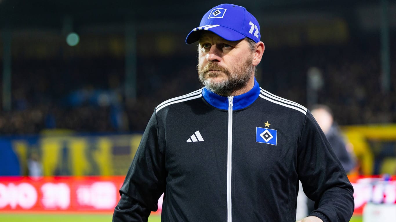 HSV-Trainer Steffen Baumgart: Am Freitagabend treffen die Hamburger auswärts auf Eintracht Braunschweig.