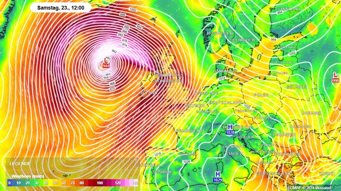 Orkan am Wochenende: Die britischen Inseln werden hart getroffen, in Deutschland steigen die Temperaturen.