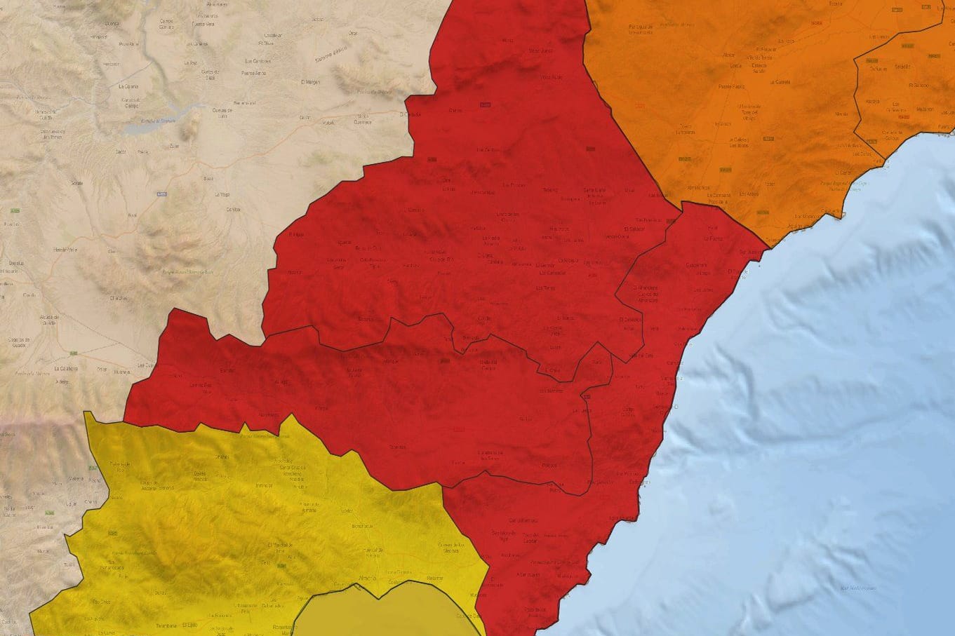 Unwetterwarnung für die Region Almería: Der spanische Wetterdienst befürchtet schwere Unwetter.