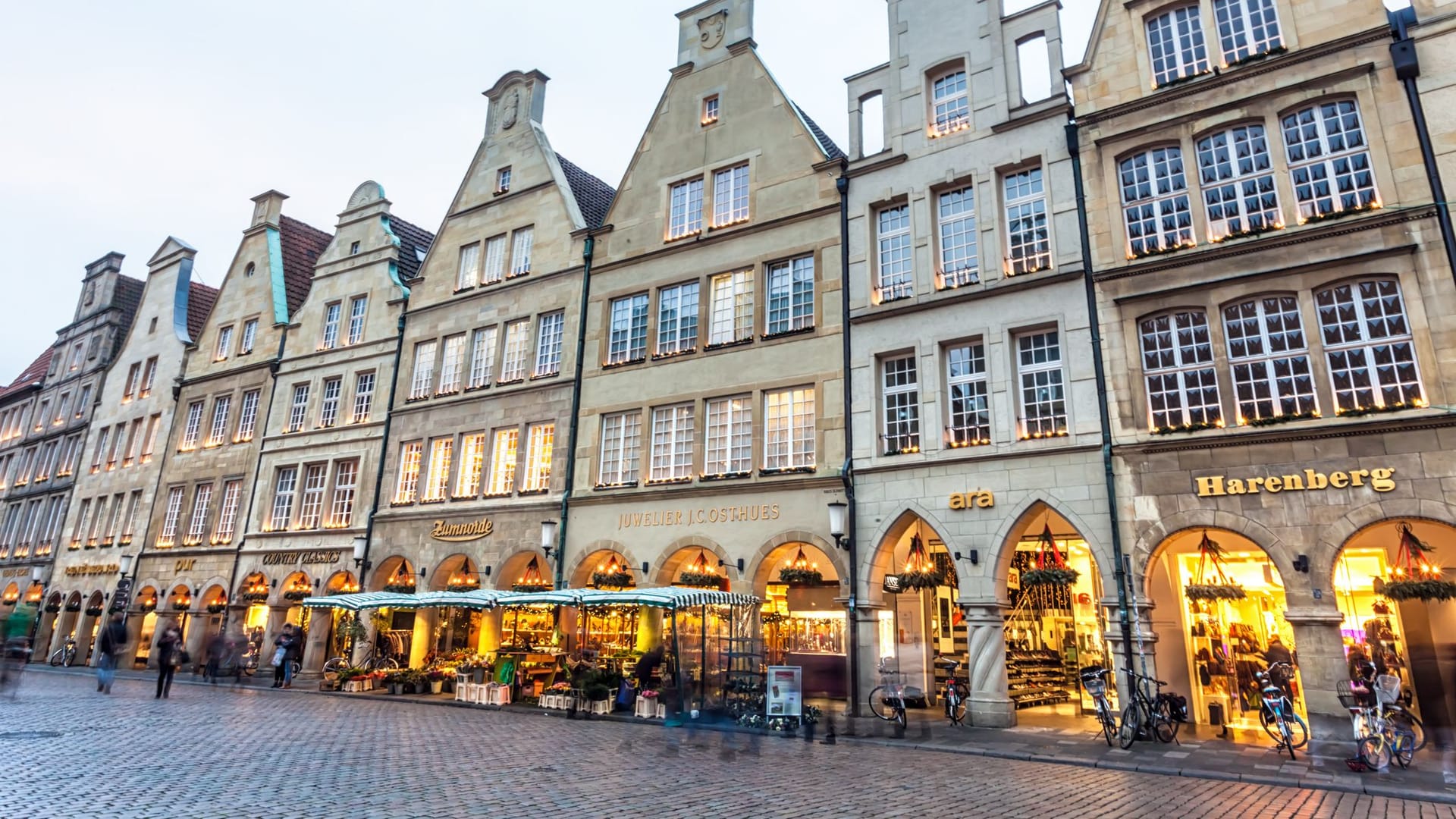 Prinzipalmarkt in Münster: Die Stadt in Nordrhein-Westfalen punktet bei der Lebensqualität für Rentner.