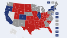 Überwiegend rote Staaten: Bisher führt Donald Trump bei der Auszählung der US-Präsidentenwahl.