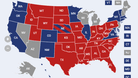 Überwiegend rote Staaten: Donald Trump steht kurz vor dem Sieg.