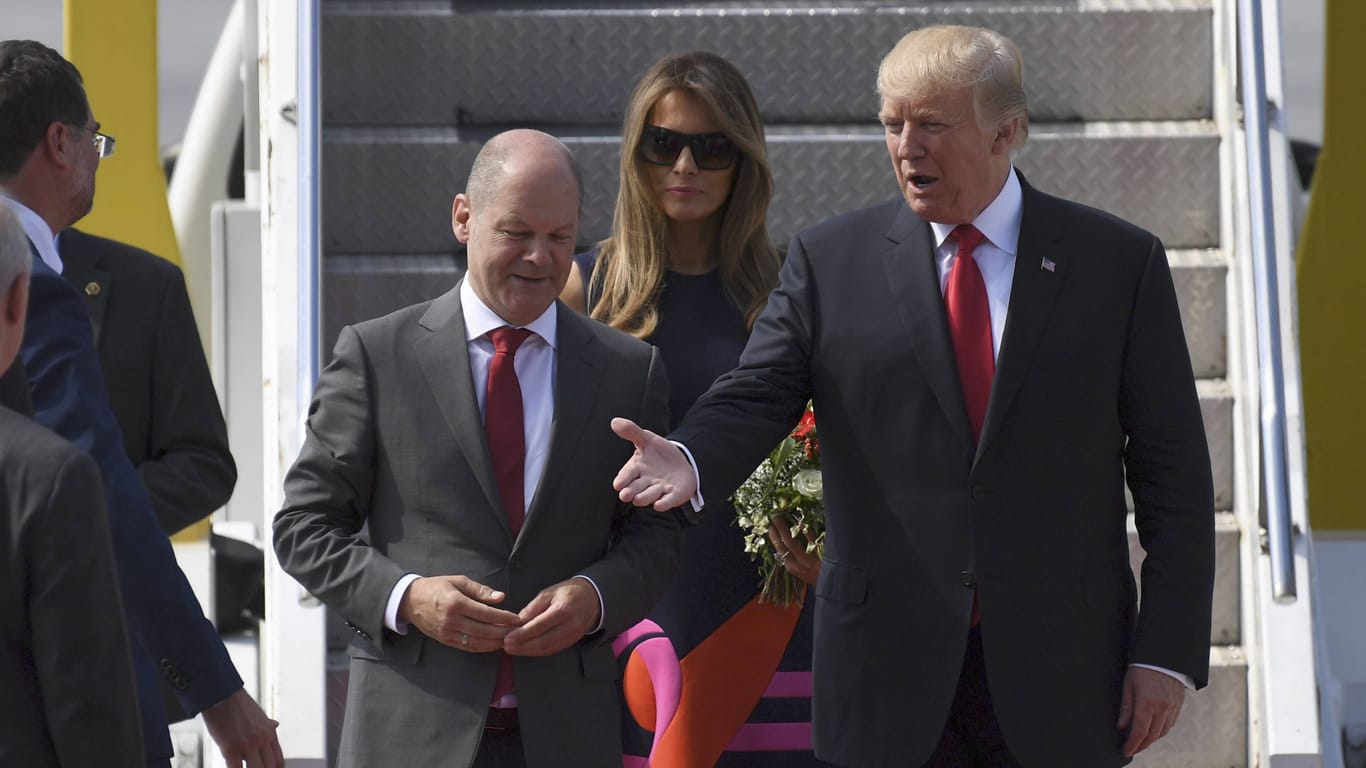 Als Erster Bürgermeister von Hamburg empfing Olaf Scholz 2017 den damaligen US-Präsidenten Donald Trump in Hamburg.