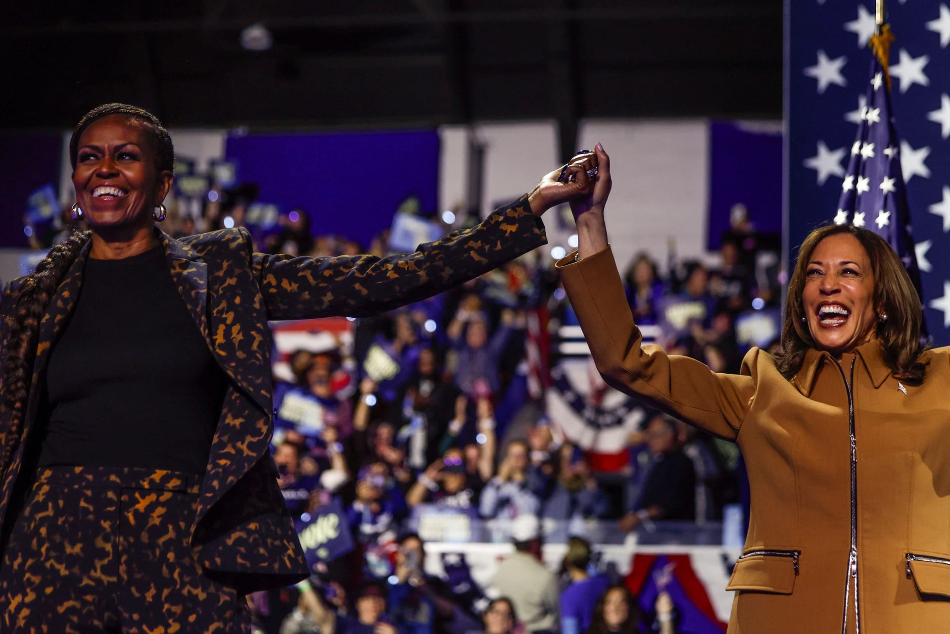 Frauen mobilisieren Frauen: die frühere First Lady Michelle Obama mit Kamala Harris.