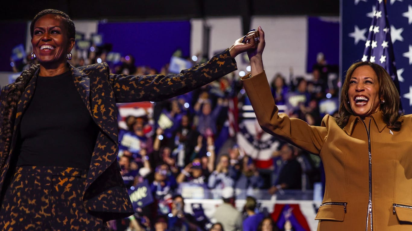 Frauen mobilisieren Frauen: die frühere First Lady Michelle Obama mit Kamala Harris.