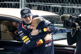 Max Verstappen jubelt: In Las Vegas sicherte er sich seinen vierten WM-Titel.