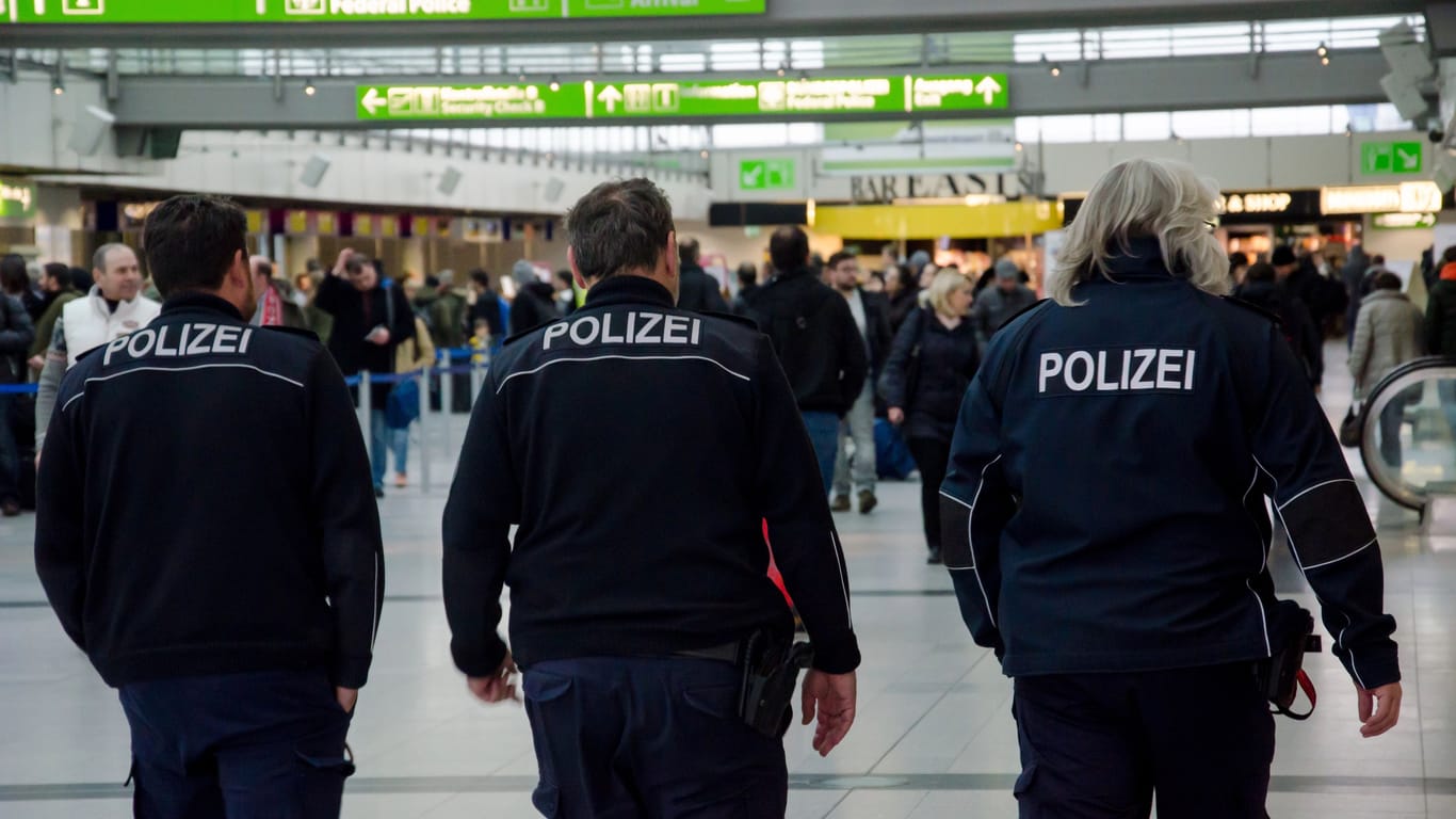 Dortmund, Germany - December 13, 2017: Airport Police. Dortmund Airport (DTM)