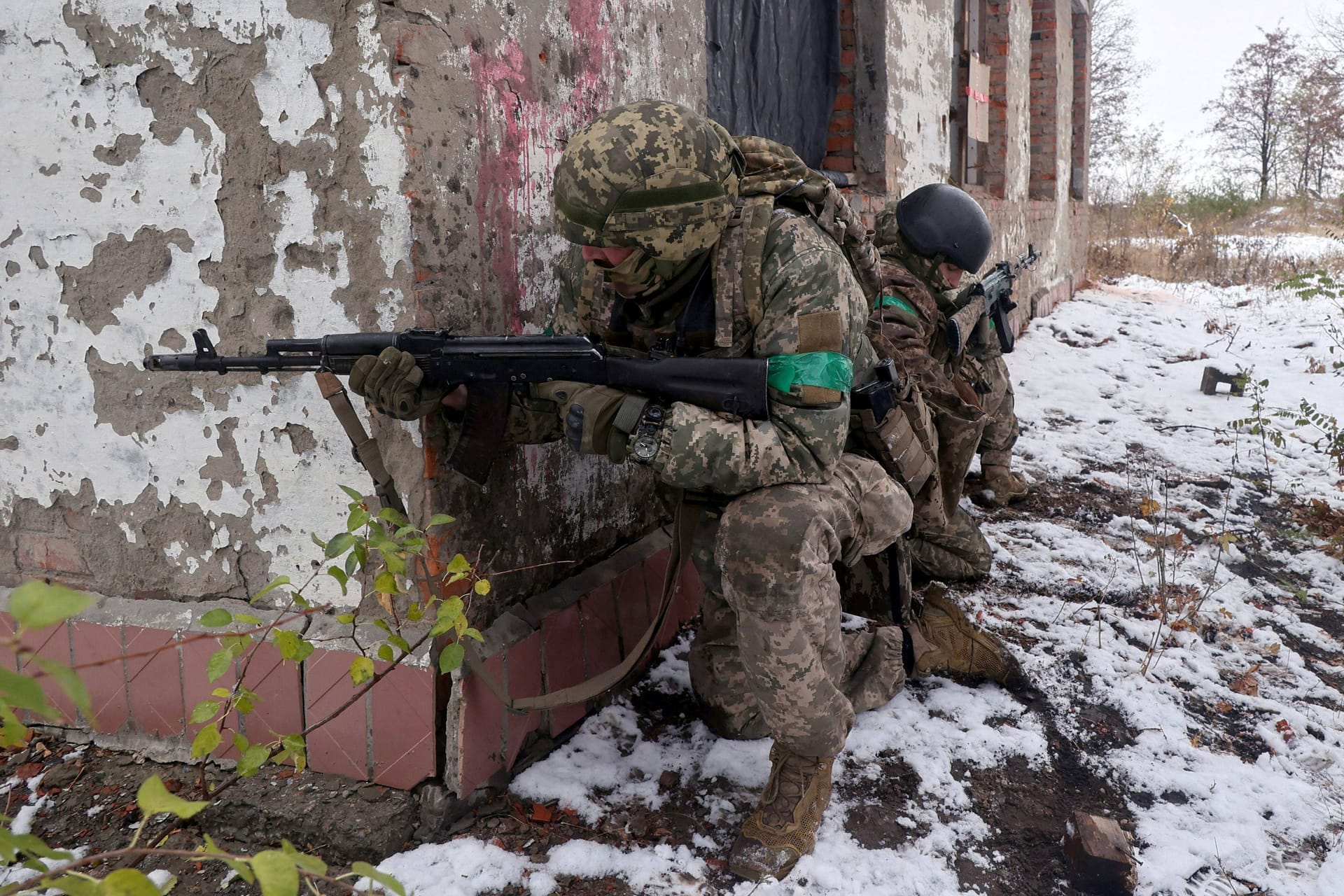 Ukrainische Soldaten in der Region Charkiw.