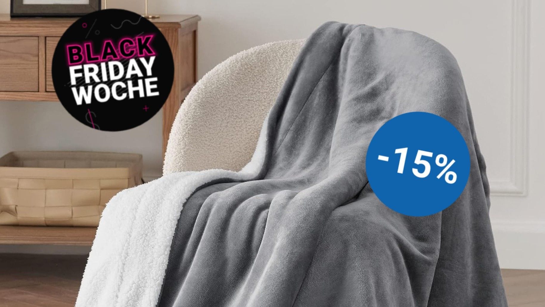 Die Kuscheldecke der Marke Bedsure, ist während der Black Week bei Amazon günstiger zu erhalten