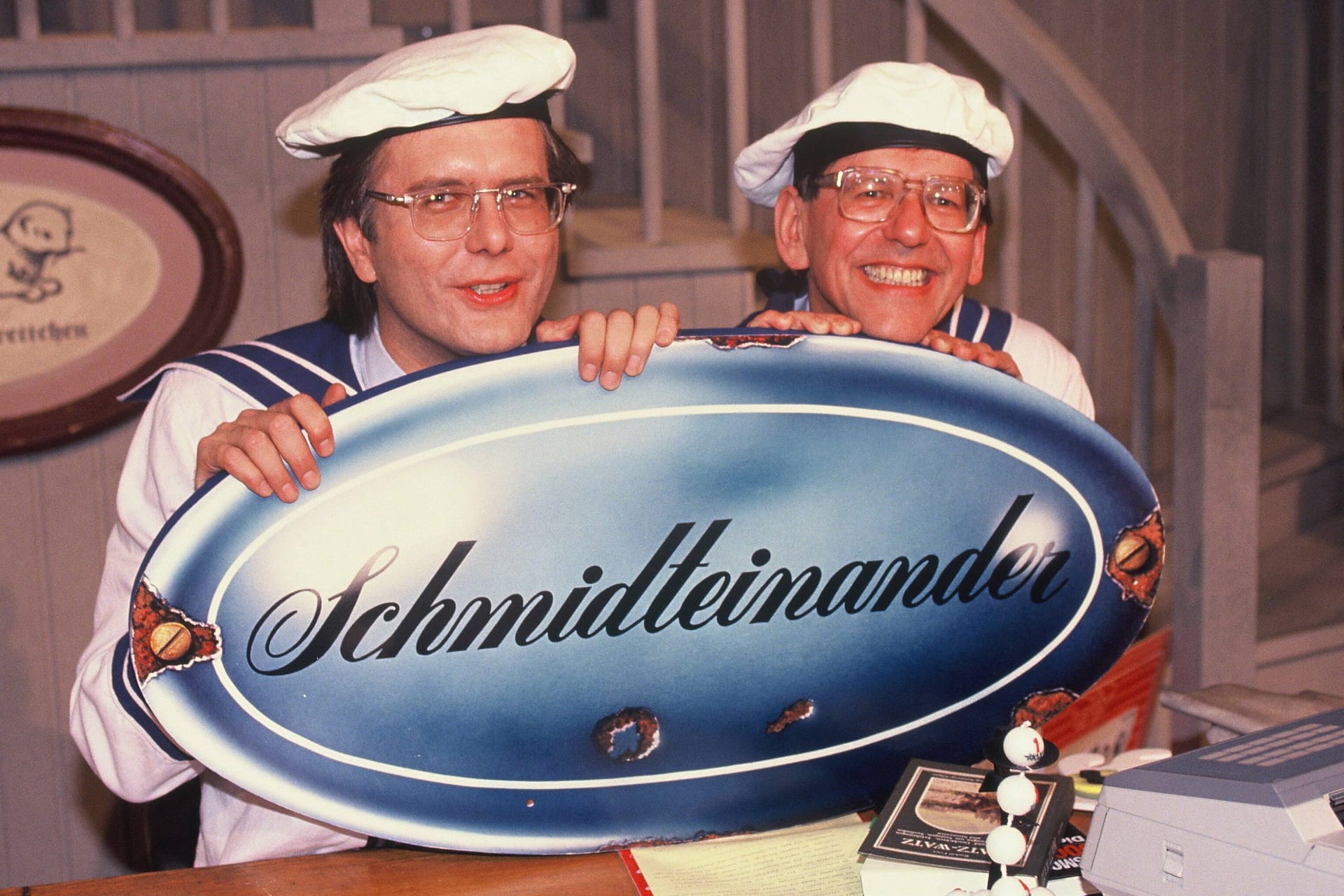 Harald Schmidt und Herbert Feuerstein 1990 in "Schmidteinander".