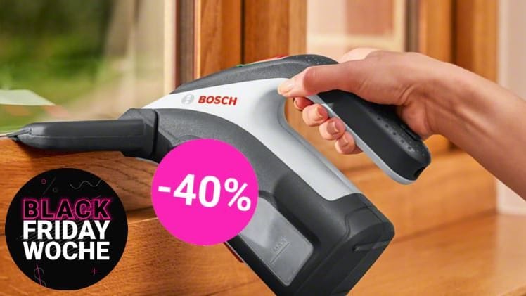 Amazon bietet den praktischen Akku-Fenstersauger von Bosch zum Black Friday mit einem Rabatt von fast 40 Prozent an.