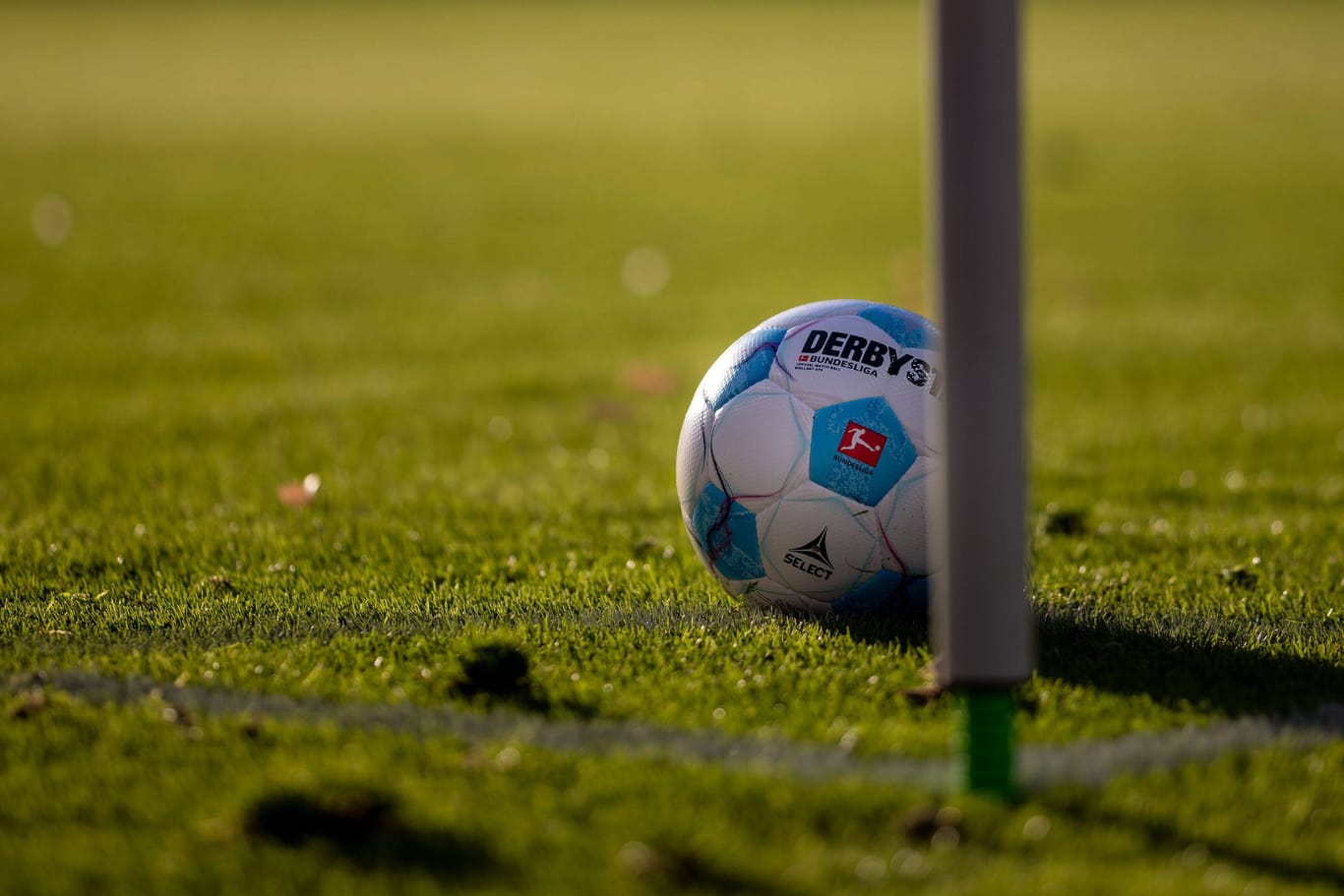 Ein Ball auf einem Fußballplatz: In der Oberliga kam es zu einem Eklat in Rudolstadt (Thüringen).