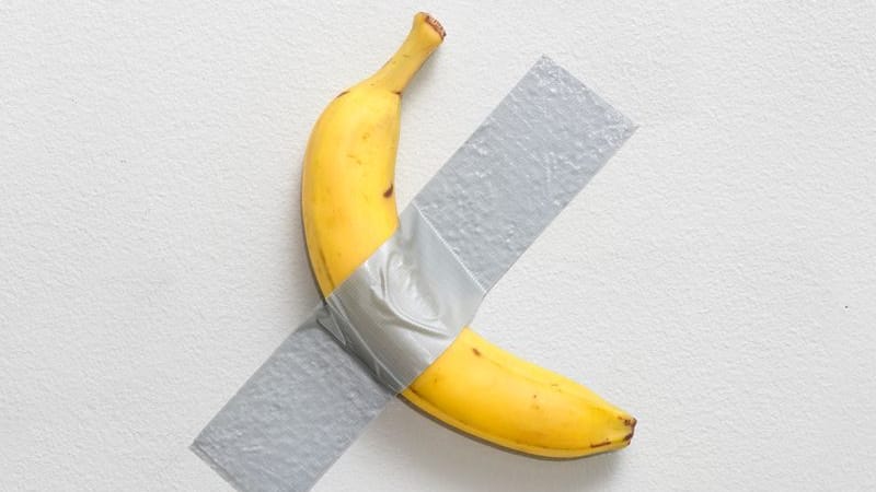 Das Kunstwerk "Comedian" von Maurizio Cattelan: Er sagt, seine Banane sei kein Witz.