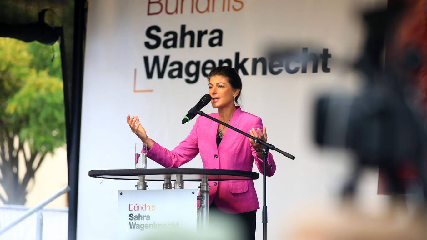 Sahra Wagenknecht auf Wahlkampftour (Archivbild): Das BSW will bei der Bürgerschaftswahl in Hamburg antreten.