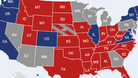 Überwiegend rote Staaten: Bisher führt Donald Trump bei der Auszählung der US-Präsidentenwahl.