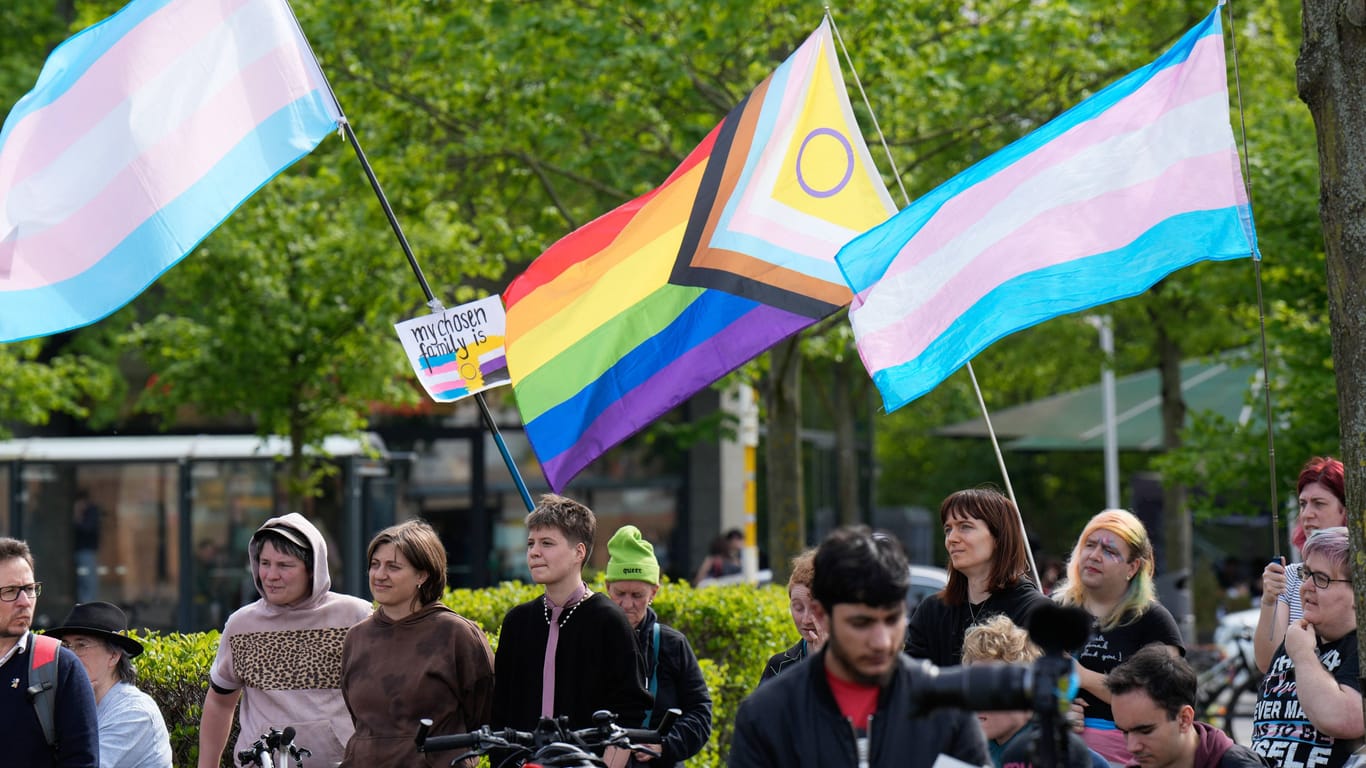 Trans-Aktivisten bei einer Kundgebung (Archivfoto): Bis 2011 mussten sich Trans-Menschen in Deutschland noch sterilisieren lassen.