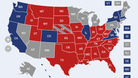 Überwiegend rote Staaten: Bisher führt Donald Trump bei der Auszählung der US-Präsidentenwahl.