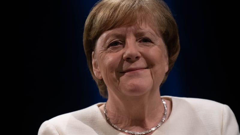 Die frühere Bundeskanzlerin Angela Merkel bei einer Veranstaltung im Rahmen der Leipziger Buchmesse.