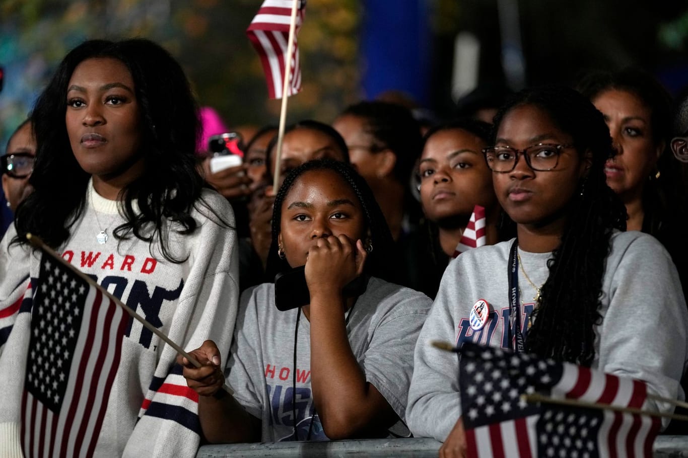 Harris-Unterstützer in Washington: Sie müssen auf die "Blaue Mauer" hoffen.