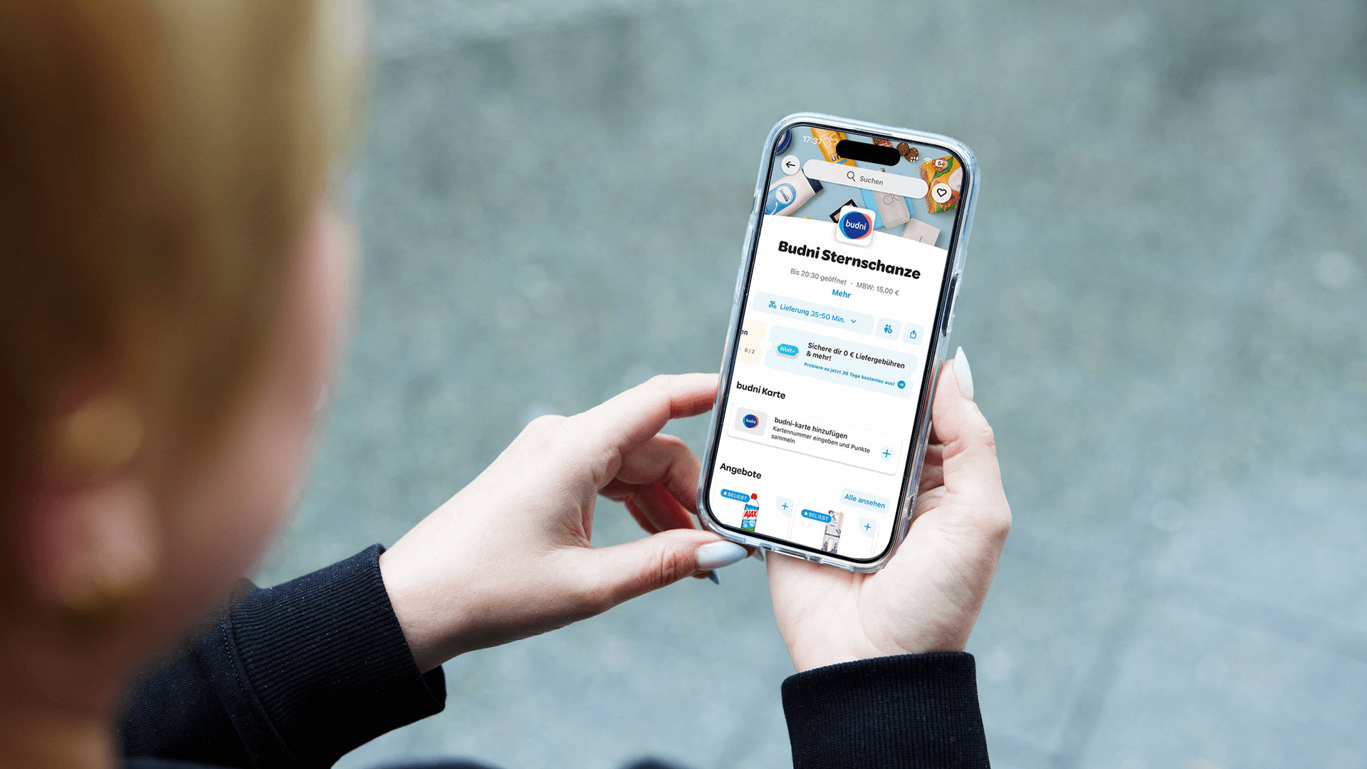 Der Budni-Store Sternschanze in der Wolt-App: Die Produkte können bequem über das Handy bestellt werden.