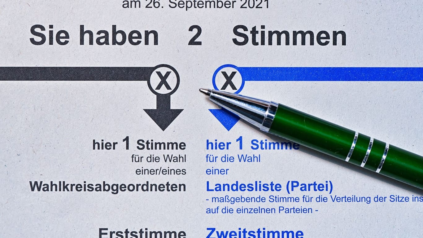 Stimmzettel zur Bundestagswahl 2021