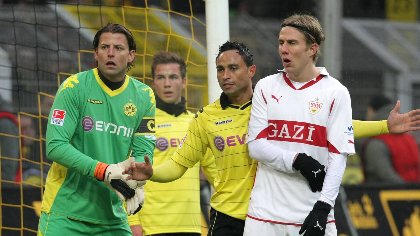 Roman Weidenfeller, Mario Götze, Antonio Da Silva und Sven Schipplock (v. l. n. r.): Sie spielten alle einst gemeinsam in der Bundesliga.