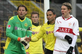 Roman Weidenfeller, Mario Götze, Antonio Da Silva und Sven Schipplock (v. l. n. r.): Sie spielten alle einst gemeinsam in der Bundesliga.