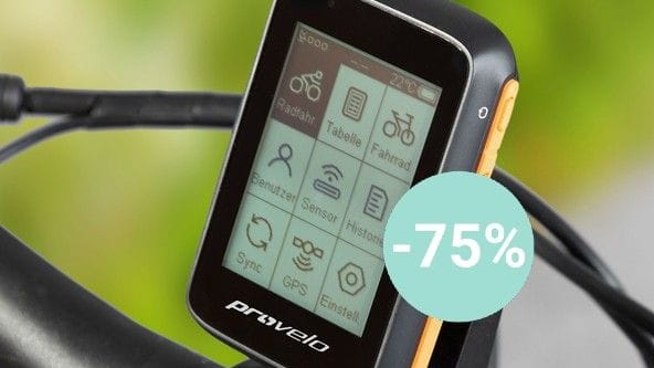 75 Prozent Rabatt zum UVP: Dieser GPS-Fahrradcomputer von Provelo ist im Aldi-Onlineshop aktuell so günstig wie noch nie.