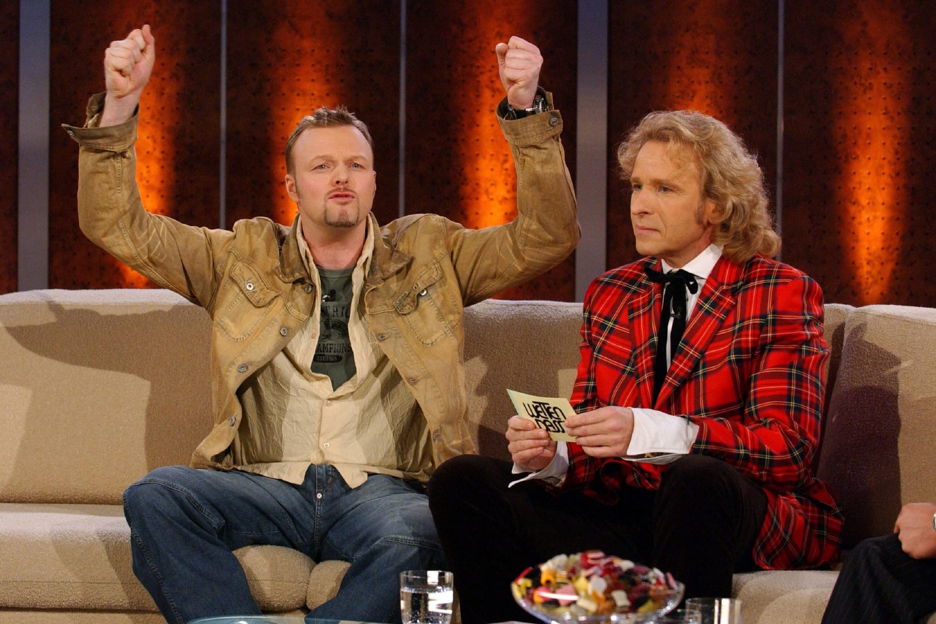 Stefan Raab und Thomas Gottschalk 2003 bei "Wetten, dass..?"