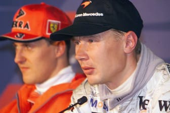 Rivalen: Das Duell zwischen Michael Schumacher und Mika Häkkinen (v. li.) packte die Formel-1-Fans um die Jahrtausendwende.