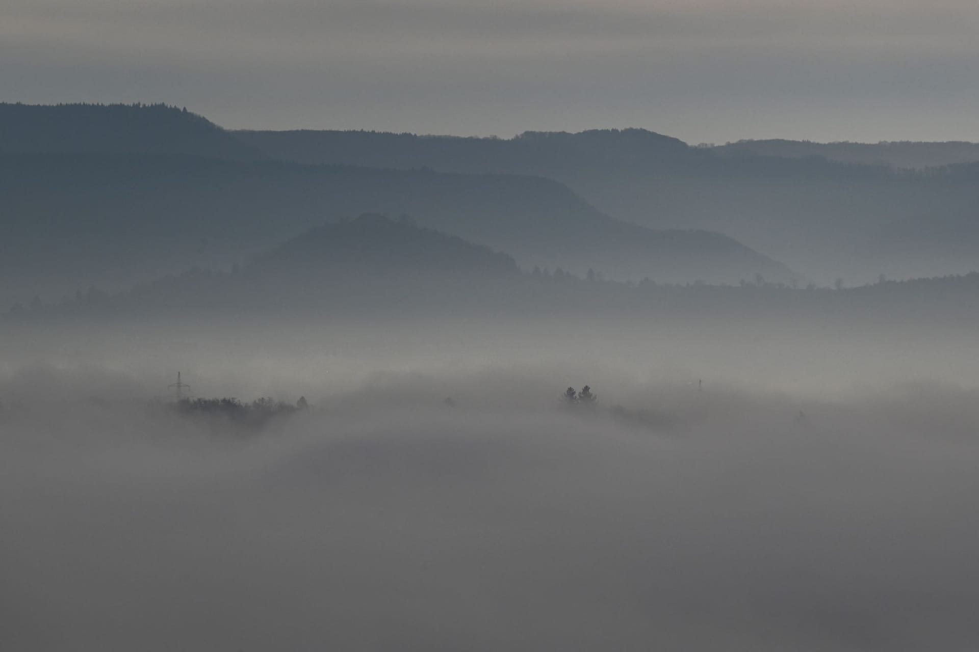 Nebelfelder vor der Schwäbischen Alb