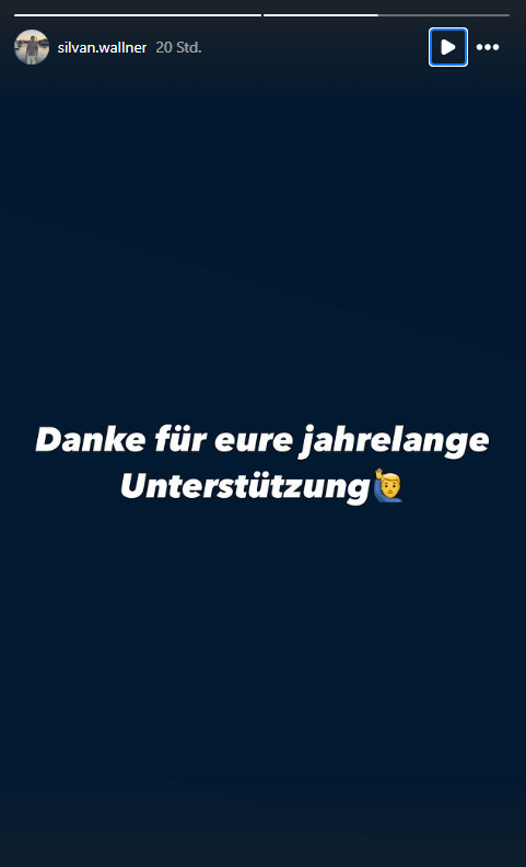 Silvan Wallner hat sich in einer Instagram-Story bei seinen Fans bedankt.